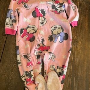 Disney Pink and White Kids One Piece Footie